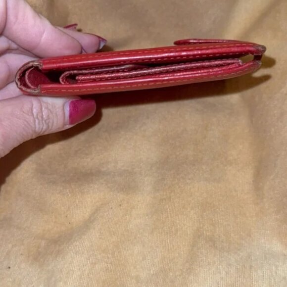 Louis Vuitton Porte Billets Red Epi Compact Bifold Snap Wallet Leather Vintage 1 - Picture 9 of 14